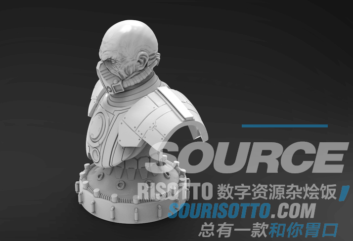 星球大战 马尔格斯头雕侧面图